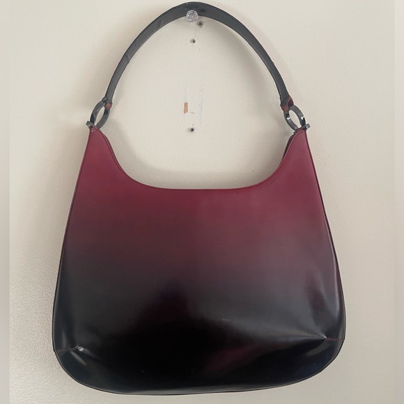 Salvatore Ferragamo Gancini Ombré Polished Leather Shoulder Bag - Picture 2 of 10